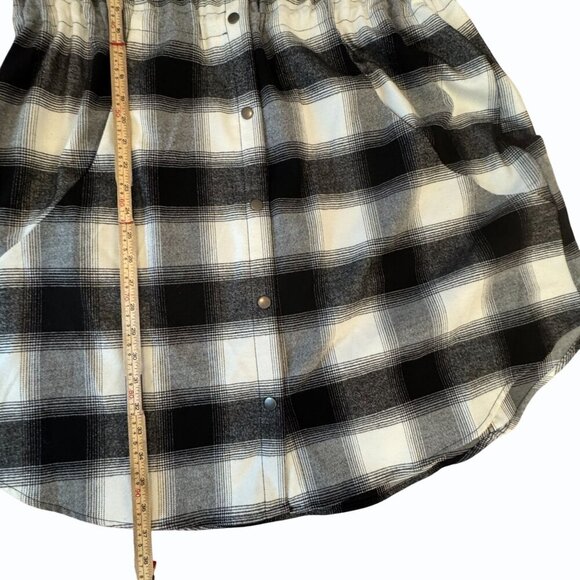 Torrid Plaid Flannel Anorak Jacket Plus Size 1X Hooded Longline Academia Hipster - Picture 11 of 14